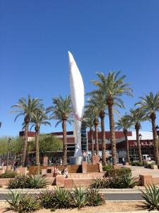 A final farewell to Goodyear Ballpark. That statue is so cool. 