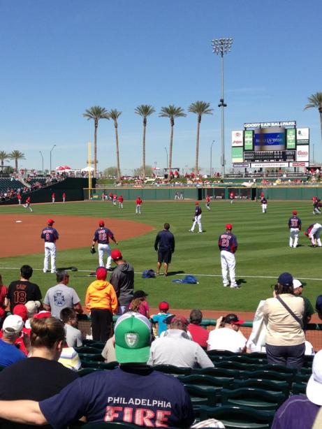 Today's seats at Goodyear Ballpark. Absolutely perfect. 